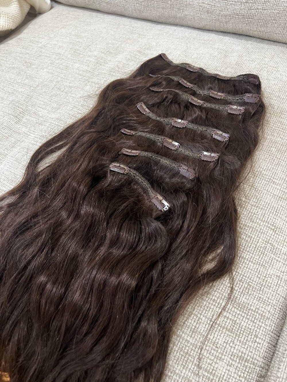 Bellami Lace Weft Clip-In, Dark Brown #2 Natural, 20in (260g)